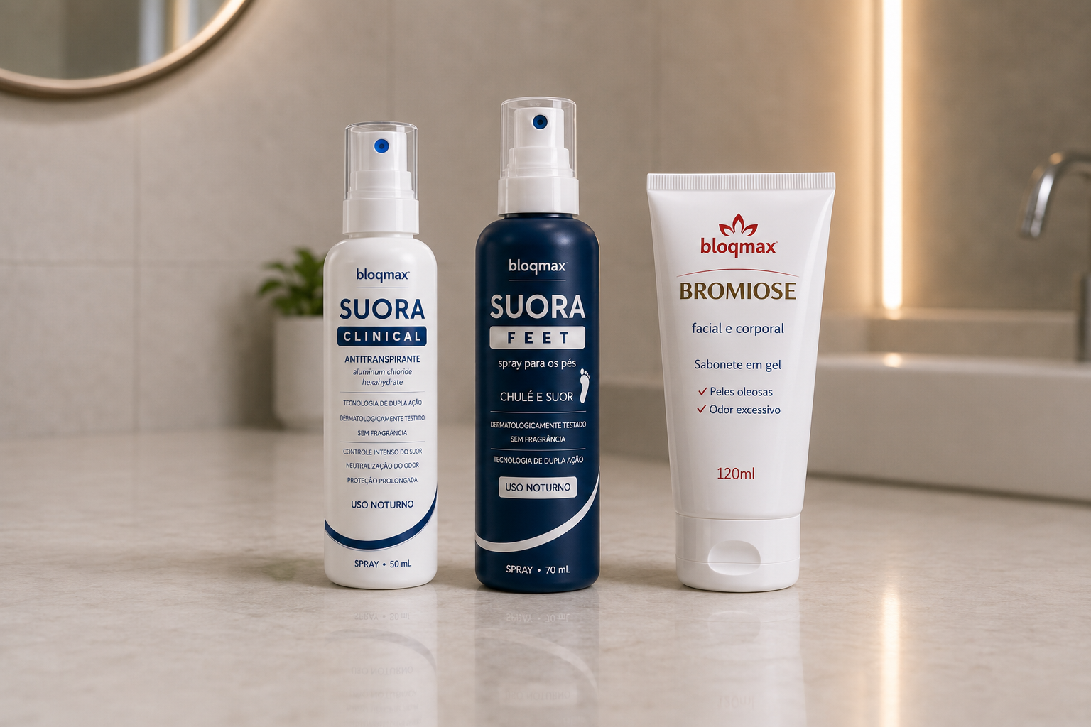 Kit de Ataque Anti Odor e Suor Axilas e Pés